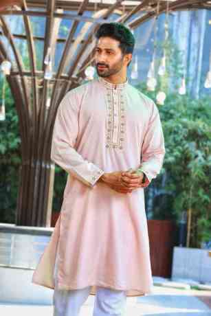 luxury-peach-pakistani-panjabi-for-men-premium-embroidered-punjabi-eid-wedding-collection-bd-big-0